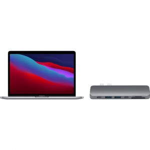 Apple MacBook Pro 13" (2020) 16GB/512GB Apple M1 Space Gray + Satechi usb C hub
