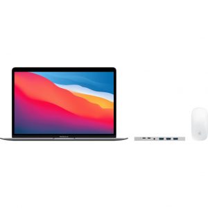 Apple MacBook Air (2020) MGN93N/A Zilver + Docking Station + Magic Mouse (2021)